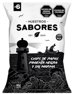 Chips de Papa con Pimienta Negra  & sal marina x 80g